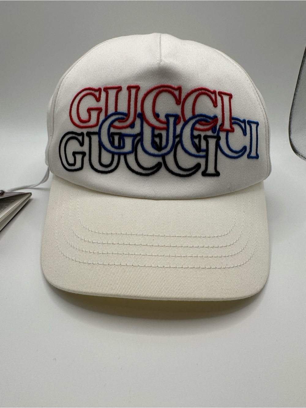 New Authentic Gucci White Baseball Cap Hat XL